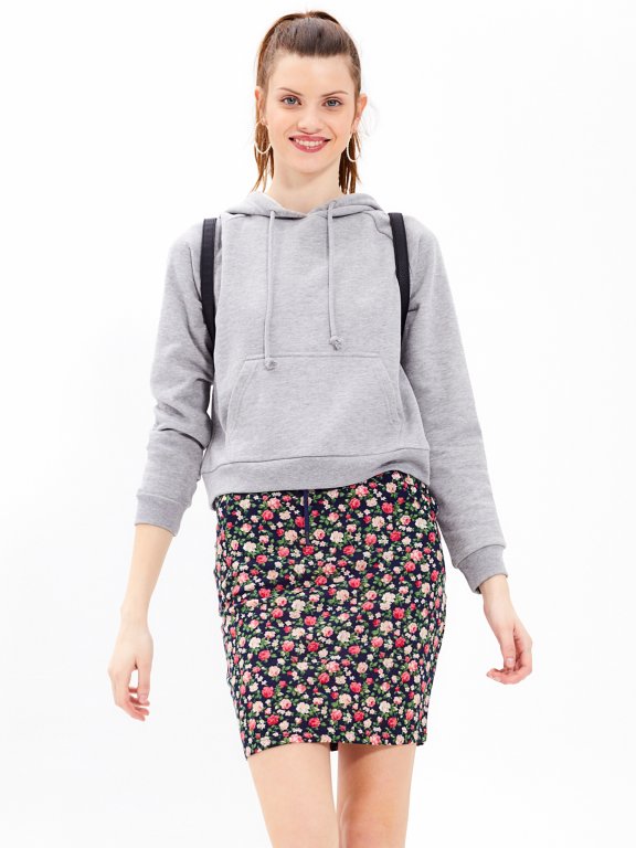 Floral print bodycon skirt
