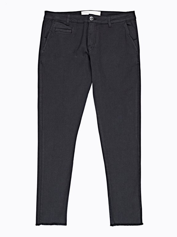 STRETCH CHINOS WITH RAW EDGES