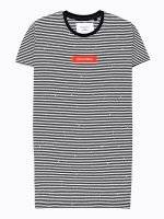 LONGLINE STRIPED T-SHIRT WITH PATCH