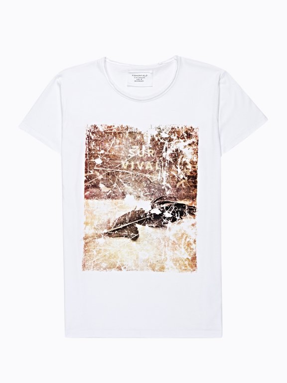 PRINTED T-SHIRT WITH RAW DETAILS
