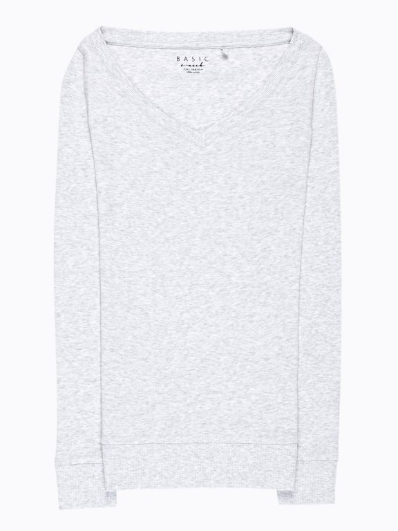 Basic v-neck rib-knit t-shirt