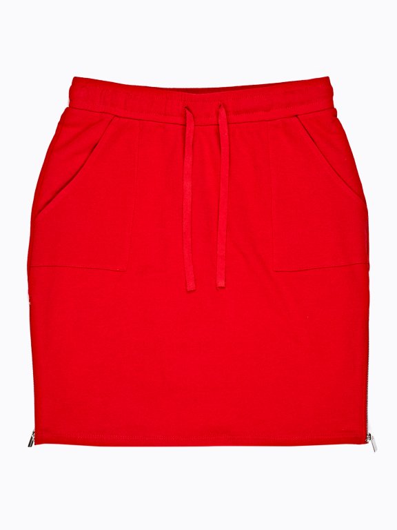 Mini skirt with side zippers