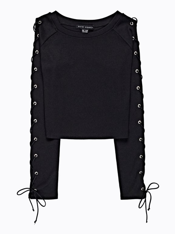 CROP JUMPER WITH SLEEVE LACING