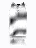 Longline striped top with front lacing