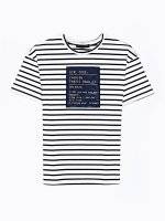 STRIPED T-SHIRT WITH PATCH