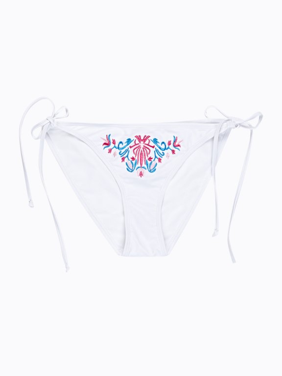 Embroidered bikini bottom