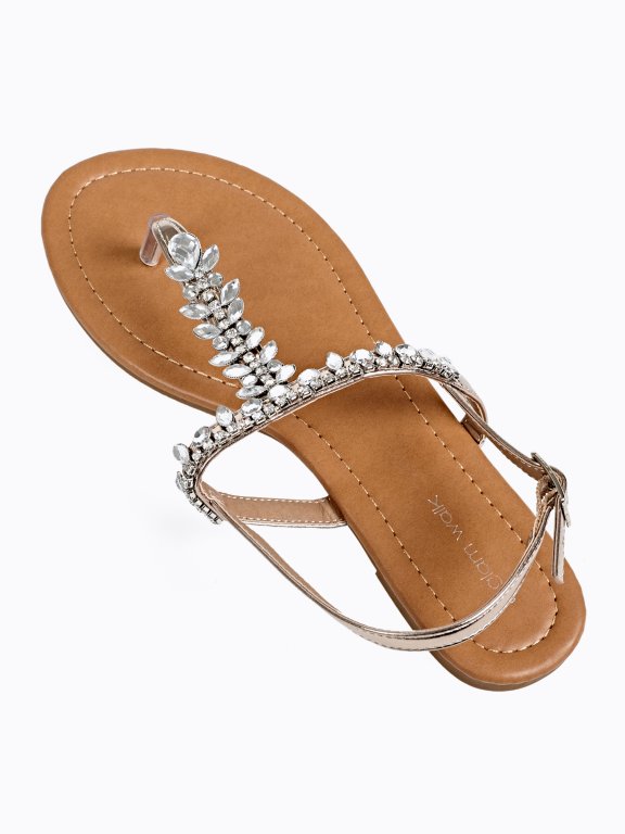 FLAT SANDALS WITH STONES