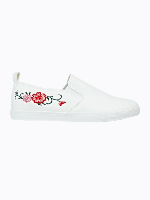 Embroidered slip-ons