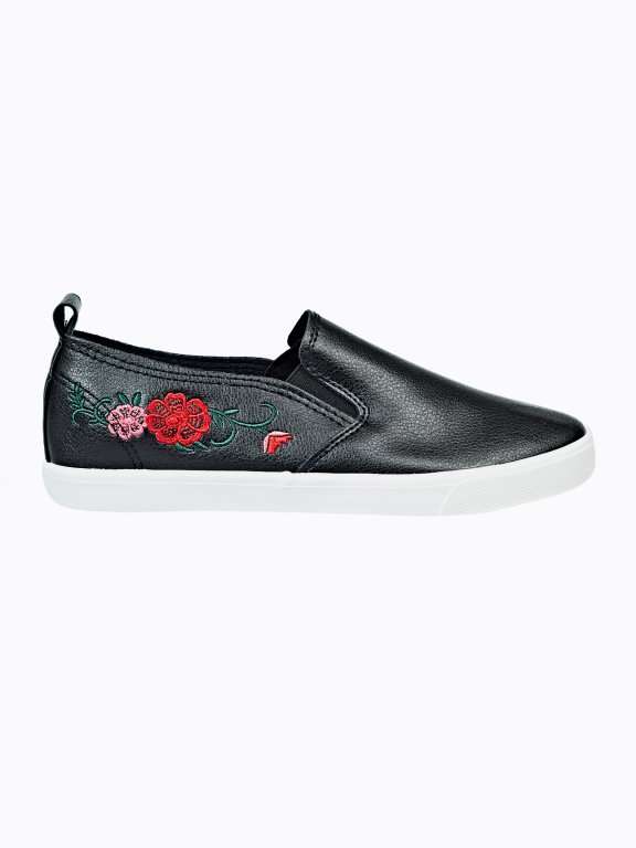 Embroidered slip-ons