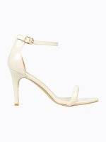 Faux patent high heel sandals
