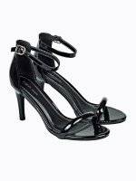 Faux patent high heel sandals