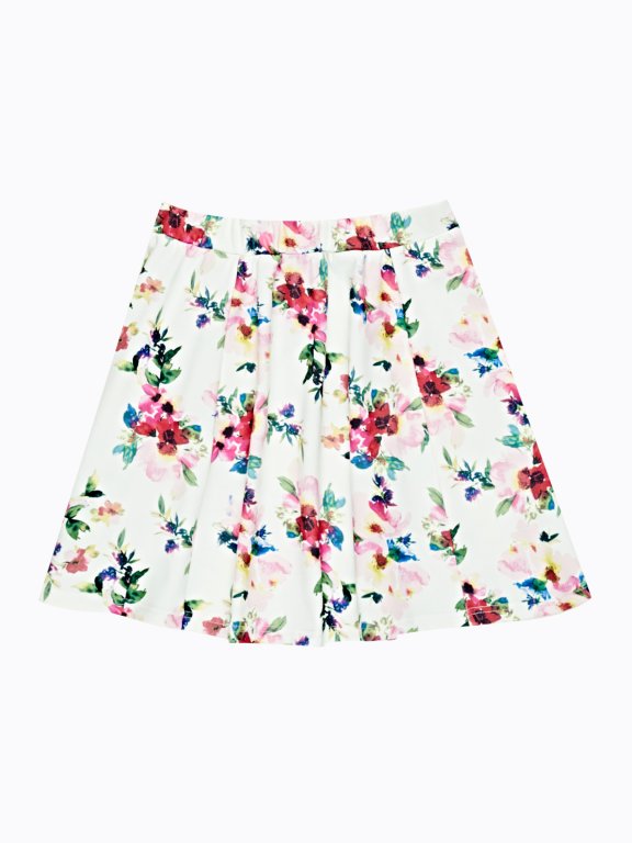 Floral print skater skirt