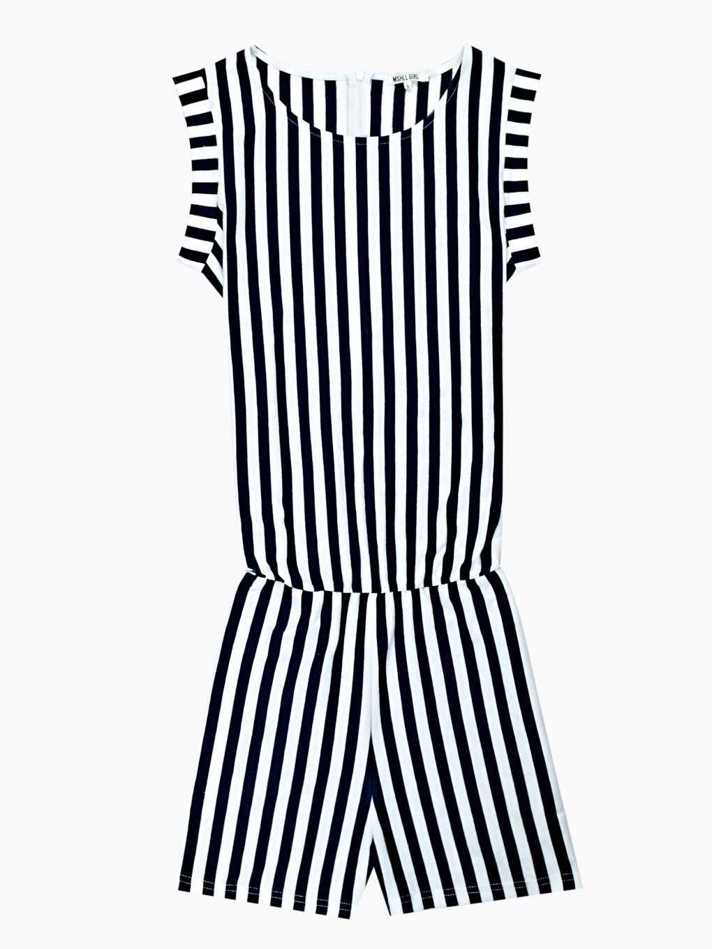 Striped jumpsuit with pockets
