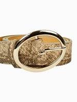 Snakeskin print belt with metal buckle