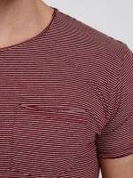 STRIPED T-SHIRT WITH RAW EDGES