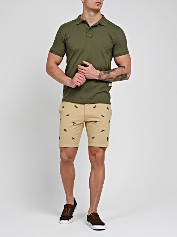 Embroidered chino shorts
