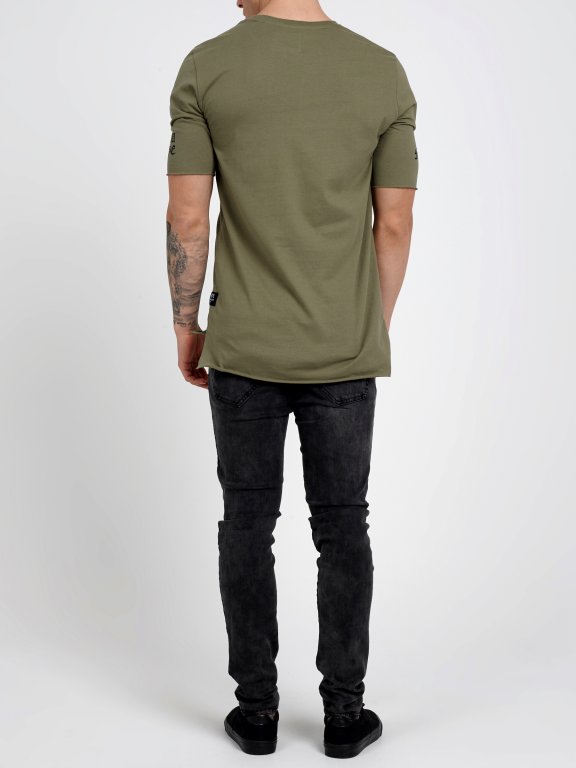 T-SHIRT WITH PRINTED SLEEVE
