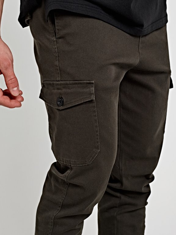 STRETCH JOGGER FIT TROUSERS WITH POCKETS
