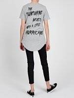 DISTRESSED T-SHIRT WITH MESSAGE PRINT ON BACK