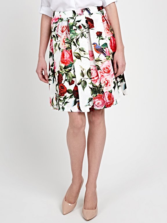 FLORAL PRINT A-LONE SKIRT