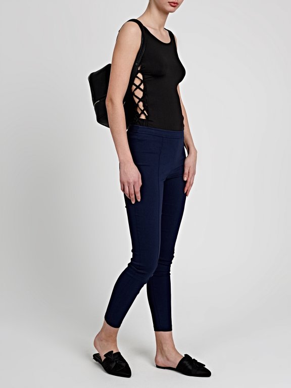 SLEEVELESS BODYSUIT WITH SIDE LACING