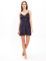 Satin nightdress with lace