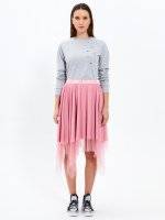 Combined skirt with printed waistband