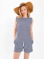 Striped jumpsuit with pockets