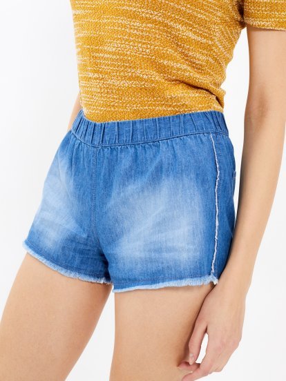 Shorts with raw edges