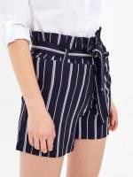 Striped paper bag shorts