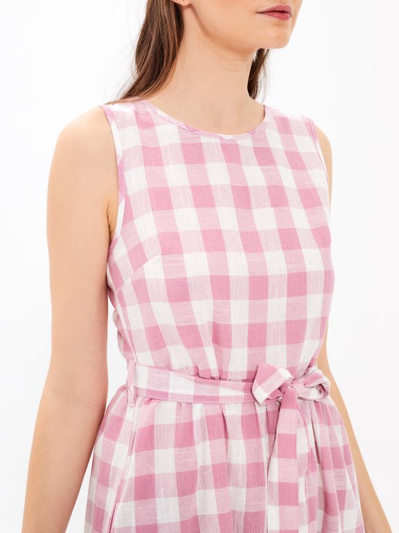 Gingham dress with pockets