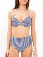 High waisted striped bikini bottom