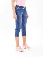 Cropped jeans with stripes