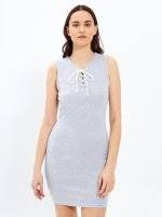 Bodycon dress with front lacing