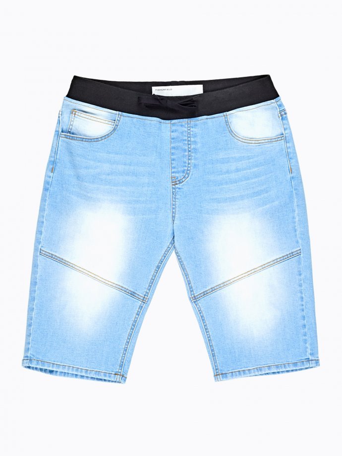Denim shorts with elastic waistband