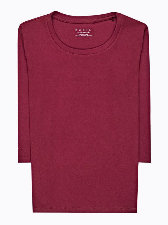 Basic jersey t-shirt with 3/4 sleeve
