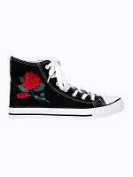 HIGH-TOP CANVAS SNEAKERS WITH EMBROIDERY