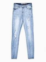 DISTRESSED SKINNY JEANS IN LIGHT BLUE WASH