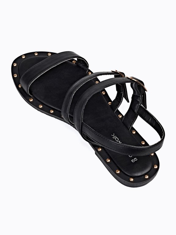 FLAT SANDALS WITH STUDDED SOLE