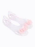 Jelly flat sandals with bow