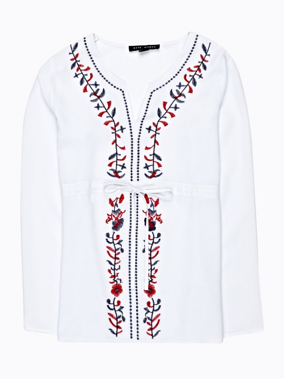 VISCOSE BLOUSE WITH EMBROIDERY