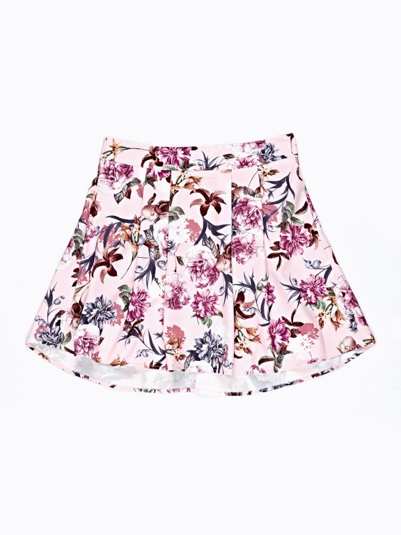 A-LINE SKIRT WITH FLORAL PRINT