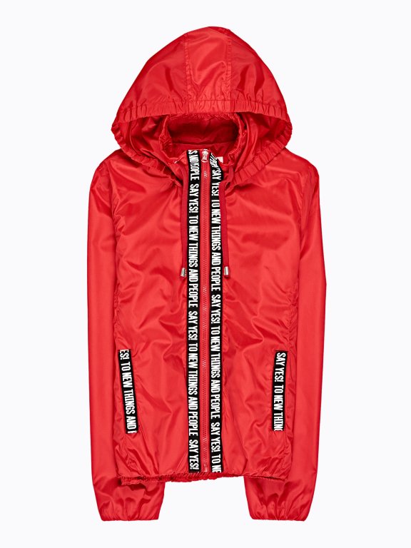 Taped hooded jacket