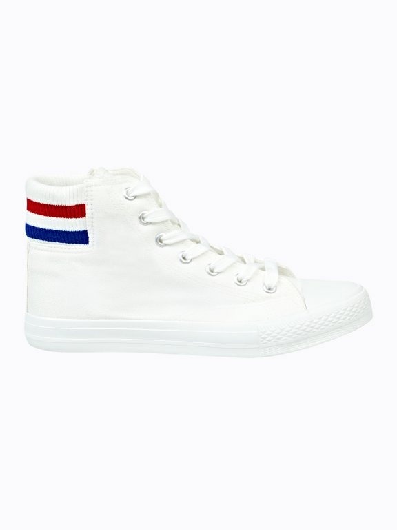 Hi-top sneakers with stripes