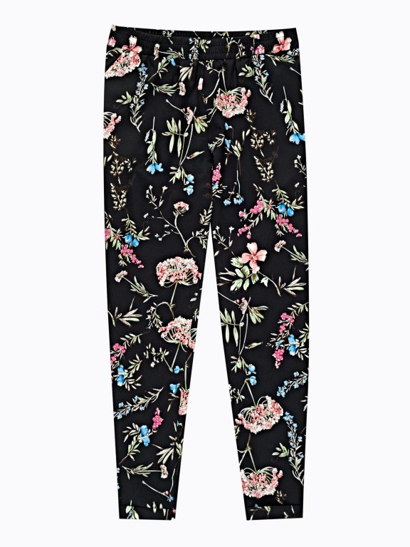 Flower print trousers