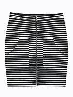 Striped zip-up skirt