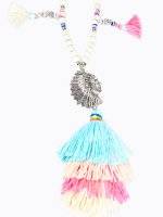 Necklace with colourful tassels