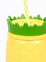 Plastic summer cup with straw