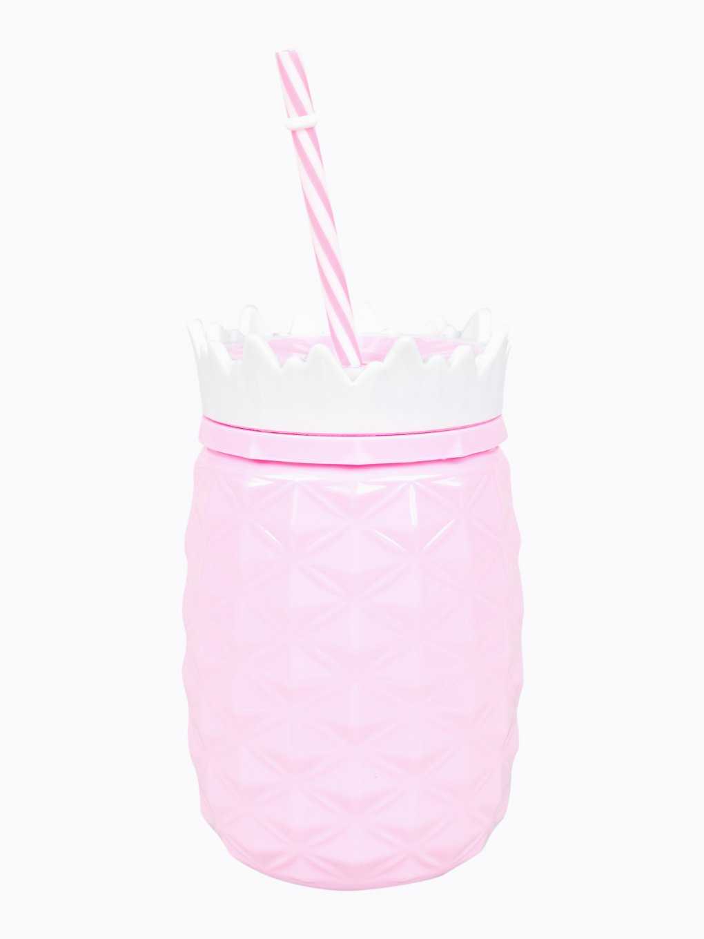Plastic summer cup with straw