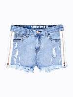 Denim shorts with decorative zippers